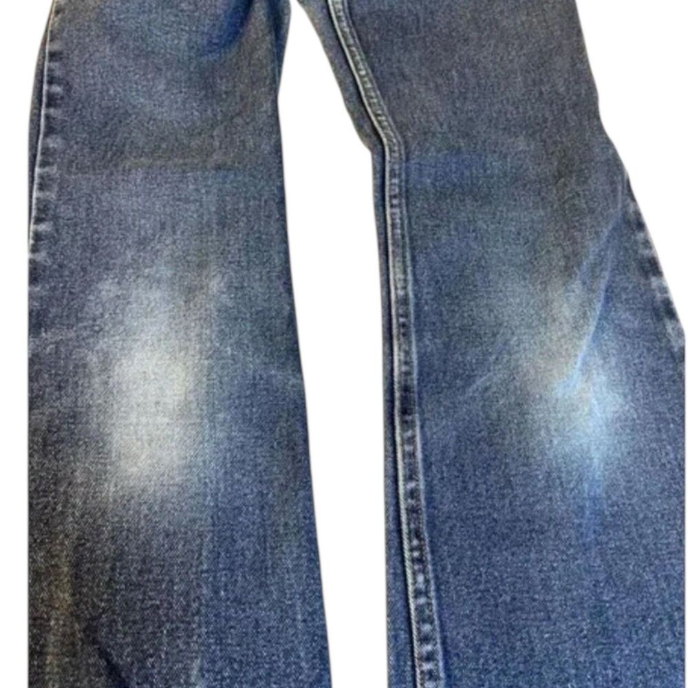 Vintage Y2K Girls Flare Jeans Size 10 Slim Blue Denim High Rise Retro Bootcut - Picture 8 of 15